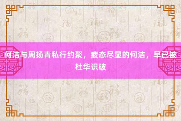 何洁与周扬青私行约聚，疲态尽显的何洁，早已被杜华识破