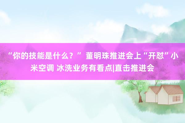 “你的技能是什么？” 董明珠推进会上“开怼”小米空调 冰洗业务有看点|直击推进会