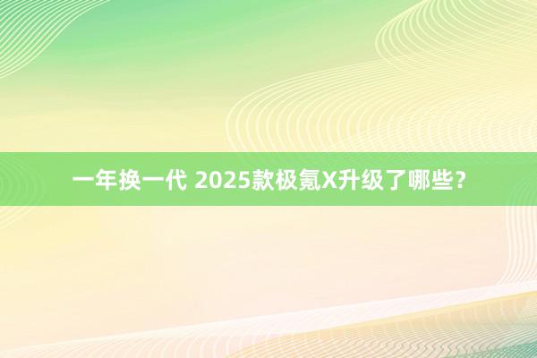 一年换一代 2025款极氪X升级了哪些？