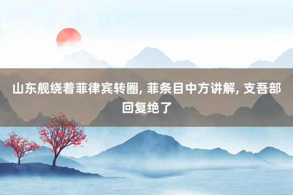 山东舰绕着菲律宾转圈, 菲条目中方讲解, 支吾部回复绝了