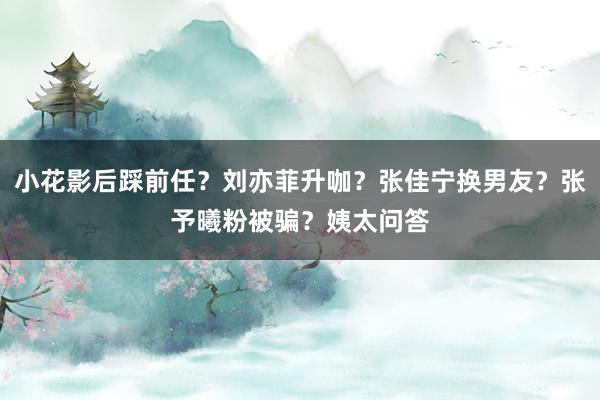 小花影后踩前任？刘亦菲升咖？张佳宁换男友？张予曦粉被骗？姨太问答