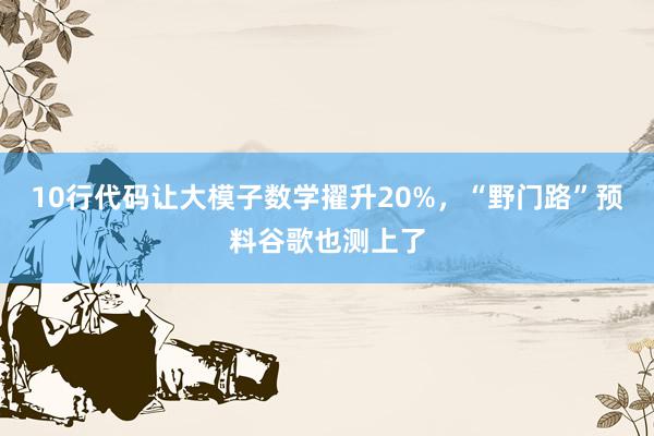 10行代码让大模子数学擢升20%，“野门路”预料谷歌也测上了