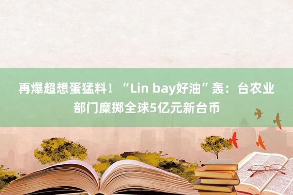 再爆超想蛋猛料！“Lin bay好油”轰：台农业部门糜掷全球5亿元新台币