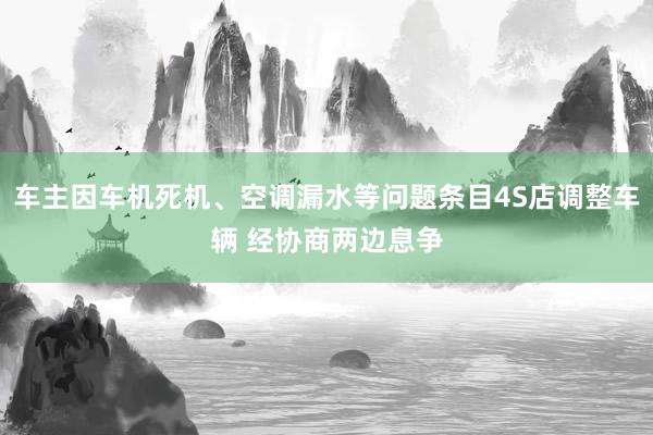 车主因车机死机、空调漏水等问题条目4S店调整车辆 经协商两边息争