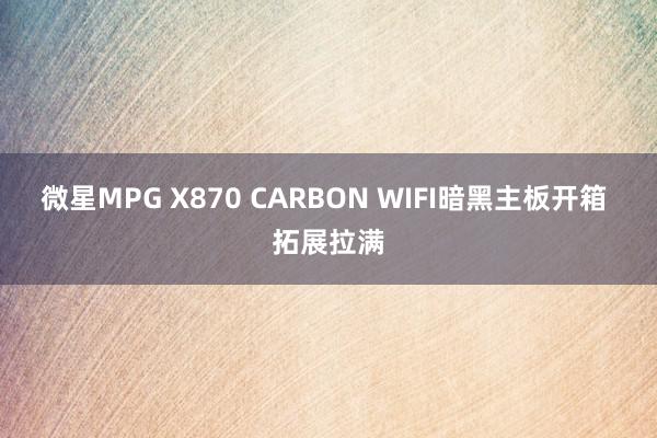 微星MPG X870 CARBON WIFI暗黑主板开箱 拓展拉满