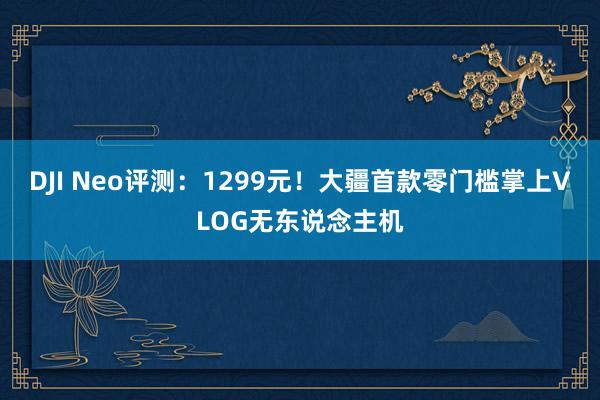 DJI Neo评测：1299元！大疆首款零门槛掌上VLOG无东说念主机