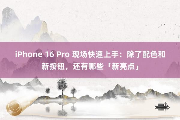 iPhone 16 Pro 现场快速上手：除了配色和新按钮，还有哪些「新亮点」