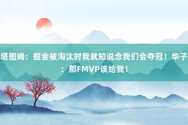 塔图姆：掘金被淘汰时我就知说念我们会夺冠！华子：那FMVP该给我！