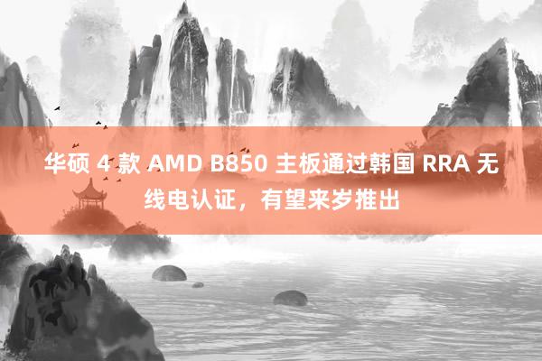 华硕 4 款 AMD B850 主板通过韩国 RRA 无线电认证，有望来岁推出