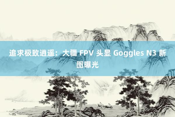 追求极致逍遥：大疆 FPV 头显 Goggles N3 新图曝光