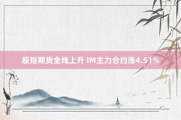 股指期货全线上升 IM主力合约涨4.51%